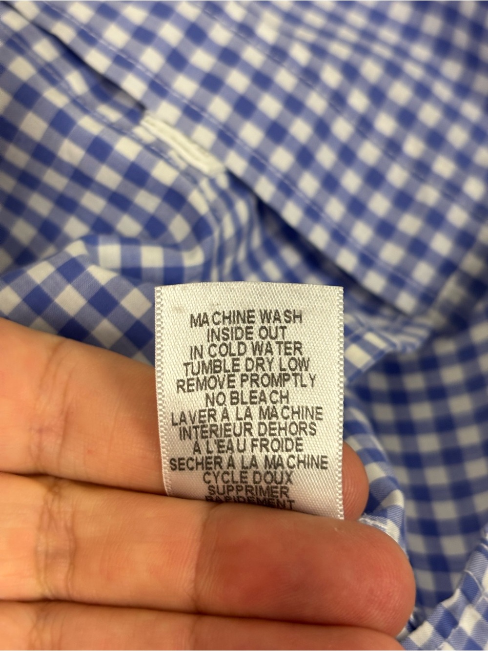Frank & Eileen blue gingham Barry button down shirt top size large - Picture 9 of 11